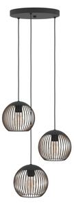 Eglo 901871 - Závesný luster ALMANZORA na lanku 3xE27/60W/230V, čierny