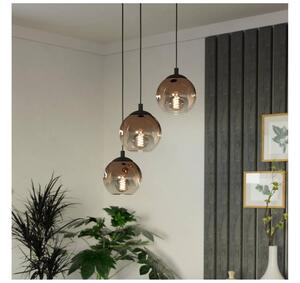 Eglo 901925 - Luster na lanku ARISCANI 3xE27/60W/230V čierna/béžová/dymová