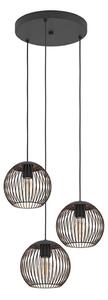 Eglo 901871 - Závesný luster ALMANZORA na lanku 3xE27/60W/230V, čierny