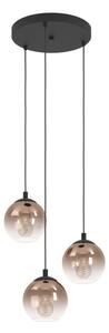 Eglo 901925 - Luster na lanku ARISCANI 3xE27/60W/230V čierna/béžová/dymová
