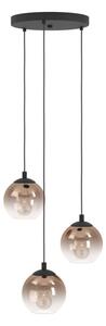 Eglo 901925 - Luster na lanku ARISCANI 3xE27/60W/230V čierna/béžová/dymová