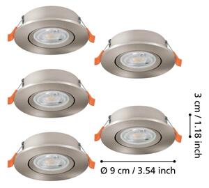 Eglo 902269 -SADA 5 ks LED bodové svietidlo do podhľadu BARRANCO LED/4,8W/230V chróm