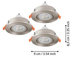 Eglo 902246 - SADA 3x LED podhľadových bodových svietidiel BARRANCO 1xGU10/4,5W/230V chróm