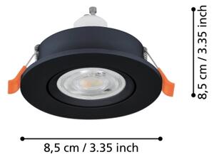 Eglo 902249 -LED kúpeľňové podhľadové bodové svietidlo BARRANCO 1xGU10/4,5W/230V IP44 čierna