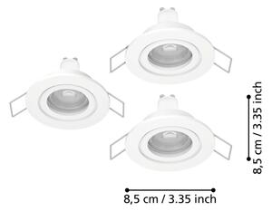 Eglo 902248 -SADA 3x LED kúpeľňových podhľadových svietidiel BARRANCO 1xGU10/4,5W/230V IP44 biela