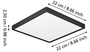 Eglo 901329 - LED kúpeľňové stropné svietidlo FUEVA LED/10,5W/230V 22x22cm IP44 čierne