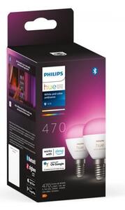 8719514491281 Philips Hue White and Color Ambiance žiarovka LED E14 5,1W/470lm 2000-6500K+RGB P45 kvapka biela 2-set