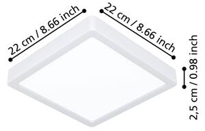 Eglo 901312-LED Stropné svietidlo FUEVA LED/10,5W/230V 2700/4000/6500K 22x22 cm biele