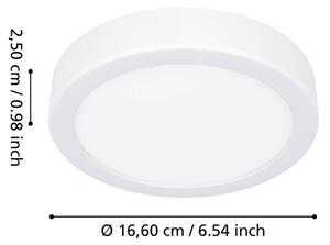Eglo 901332 - LED kúpeľňové stropné svietidlo FUEVA LED/7,5W/230V pr.16,6cm IP44 biela