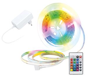 SOLIGHT LED SMD RGB pásik 3m, sada s adaptérom, diaľkové ovládanie, 10W/m, multicolor