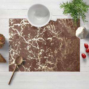Biante Zamatové prestieranie na stôl Isabela IBL-014 Zlatý mramor na červenohnedom 30x40 cm