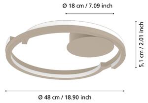 Eglo 901823-LED stropné svietidlo MEZZOMONTE 2xLED/20W/230V pr.48cm béžová+DO