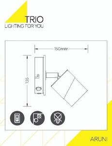 TRIO 801170132 ARUNI nástenné svietidlo s vypínačom 1xGU10 čierna, svetlé drevo