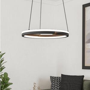Eglo 901822 - stmievateľný LED luster na lankách MEZZOMONTE 2xLED/20W/230V čierny + diaľkové ovládanie