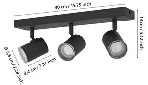 Eglo 901966 - Kúpeľňové bodové svietidlo CONSUMA 3xGU10/5W/230V IP44 čierna