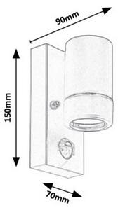 Rabalux 8838 - Vonkajšie nástenné svietidlo so senzorom MEDINA 1xGU10/10W/230V