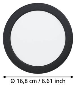 Eglo 901414-LED Kúpeľňové podhľadové svietidlo FUEVA LED/10,5W/230V priemer 16,8 cm IP44 čierna