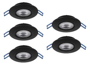 Eglo 300189 - SADA 5xLED Zapustené svietidlo GEDREZ LED/4,9W/230V priemer 9 cm čierna