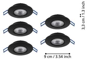 Eglo 300189 - SADA 5xLED Zapustené svietidlo GEDREZ LED/4,9W/230V priemer 9 cm čierna