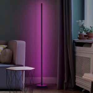 OSRAM SMART+ WiFi LED stojacia lampa ROUND čierne 140 cm RGB, Čierna, Obývacia izba / jedáleň, Hliník, Moderný