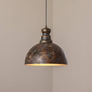 Závesné svietidlo Saglam, 1-pl., starý mosadz, kov, Ø 40 cm, Hnedá / staromosadz, Obývacia izba / jedáleň, kov, Vintage, Závesné svietidlo