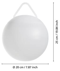 Eglo 75815 - LED RGB stmievateľné vonkajšie svietidlo POGGIOBELLO LED/2600 mAh IP44 biele + diaľkový ovládač