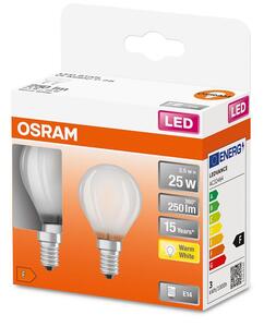 SADA 2x LED Žiarovka P45 E14/2,5W/230V 2700K - Osram