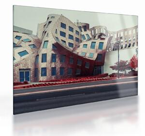 Sklenený obraz - architektonická stavba (70x50 cm)
