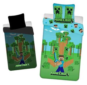 Bavlnené detské obliečky so svietiacim efektom na jednolôžko 140x200 cm Minecraft "Jungle Fight" – Jerry Fabrics