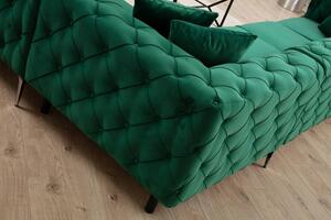 Dizajnová rohová sedačka Rococo zelená - pravá