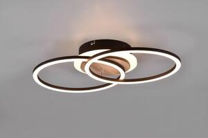 TRIO Reality R62783635 GIRO stropné svietidlo SMD LED 25W/3000lm 2700-6000K imitácia dreva, čierna, stmievateľné, diaľkový ovládač
