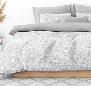 Goldea bavlnené posteľné obliečky duo - veľké sivé mandaly so svetlo sivou 140 x 200 a 70 x 90 cm