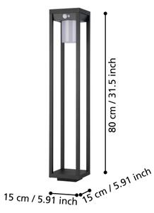 Eglo 900805 - LED Solárna lampa so senzorom MARTANO LED/3,7W/3,7V 2000 mAh IP44