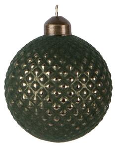 Zelená sklenená vianočná ozdoba gule - Ø 8*9 cm - Clayre & Eef