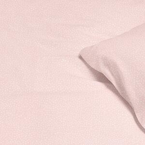 Goldea bavlnené posteľné obliečky - vzor 1017 biele drobné bodky na staroružovom 140 x 200 a 70 x 90 cm