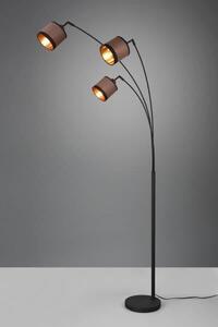 TRIO Reality R41553041 DAVOS stojacia lampa V1850mm 3xE14 čierna matná, šedohnedá