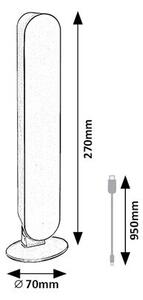 RABALUX 76017 Parker dekoračná stolná lampa LED nabíjacia V270mm 3W RGB fialová, biela, stmievateľné, diaľkový ovládač, vrátane batérie CR2026