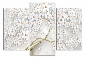 Moderný obraz Zlatý strom a biele kvety