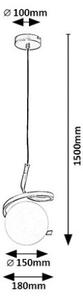 RABALUX 72126 Sarabi závesné svietidlo 1xE27 D150mm zlatá, biela