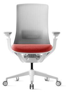 Kancelárska ergonomická stolička ROLY WHITE – sieťovina, viac farieb Červená