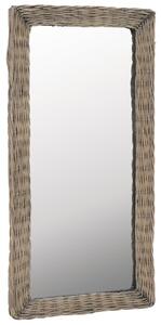 Zrkadlo s prúteným rámom hnedé 50x100 cm