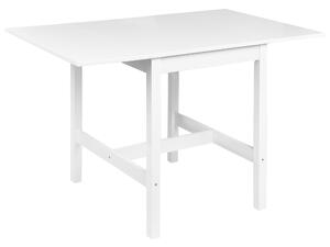Rozkladací jedálenský stôl biely borovicové drevo 60/120 x 74 cm so skladacou doskou a drevenými nohami škandinávsky minimalistický štýl