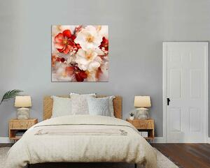 Obraz na plátne Biele a červené kvety