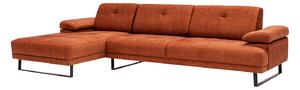 Dizajnová rohová sedačka Vatusia 274 cm oranžová - ľavá