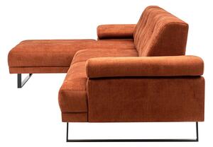 Dizajnová rohová sedačka Vatusia 314 cm oranžová - ľavá
