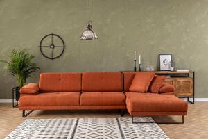 Dizajnová rohová sedačka Vatusia 274 cm oranžová - pravá
