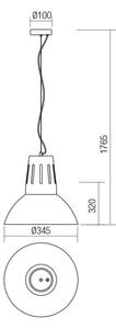 Redo 01-1282 - Závesný luster na lanku PEEP 1xE27/42W/230V pr. 34,5 cm biela