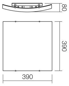 Redo 05-905 - Stropné svietidlo ISIDE 2xE27/42W/230V 39x39 cm číre