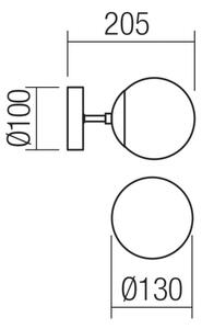 Redo 01-2175 - nástenné svietidlo SEMIA 1xE14/28W/230V čierne/dymové