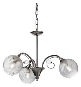 Redo 02-972 - Luster na reťazi ASPERA 3xE14/28W/230V priemer 52 cm čierny